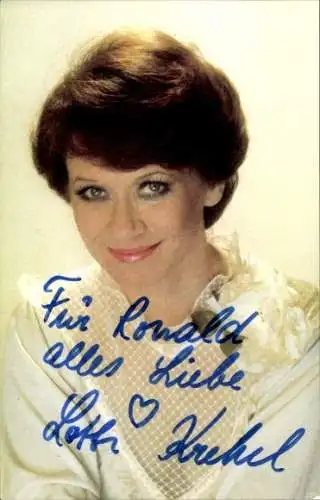 Ak Schauspielerin und Sängerin Lotti Krekel, Autogramm