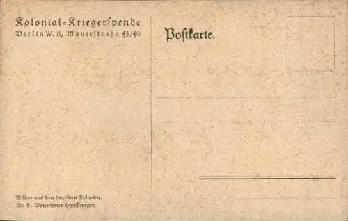 Ak Kolonial Kriegerspende, deutsche Kolonien, Afrikaner vor Strohhütte, Vornehmer Haussa