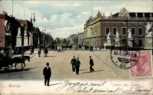 Ak Berlin Mitte, Unter den Linden, Kutschen