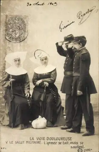 Ak The Painful Way, The Military Salvation, die Armee schweigt, erinnert sich aber