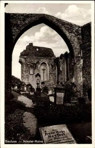 Ak Bautzen in der Oberlausitz, Nikolai Ruine