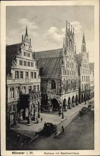 Ak Münster in Westfalen, Rathaus, Stadtweinhaus