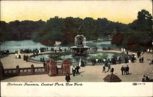 Ak New York City USA, Central Park, Bethesda Fountain