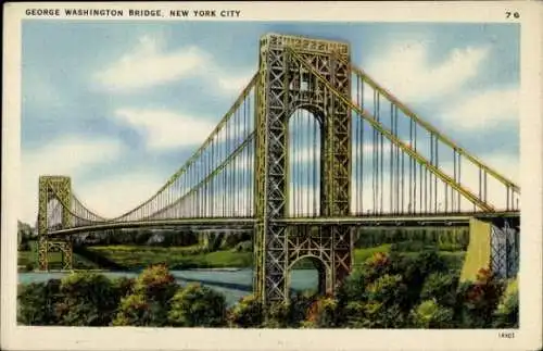 Ak New York City USA, George Washington Bridge