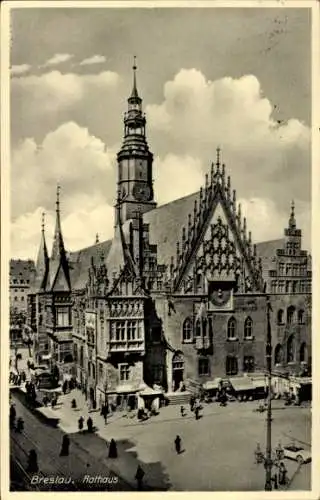 Ak Wrocław Breslau Schlesien, Rathaus