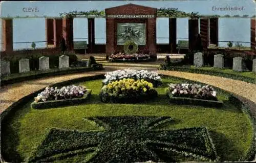 Ak Kleve, Blick auf den Ehrenfriedhof