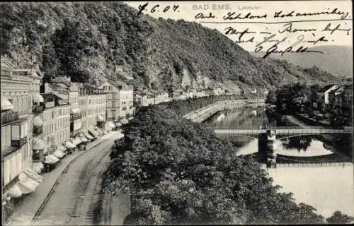 Ak Bad Ems an der Lahn, Lahnufer