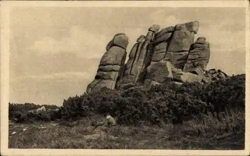 Ak Podgórzyn Giersdorf Riesengebirge Schlesien, Słonecznik, Mittagstein, Polední kámen