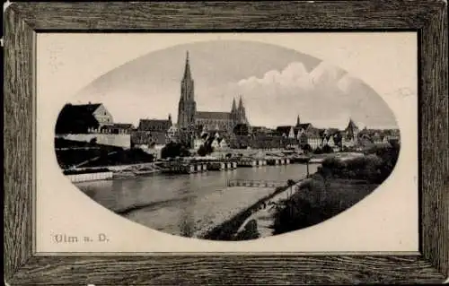 Präge Passepartout Ak Ulm an der Donau, Gesamtansicht