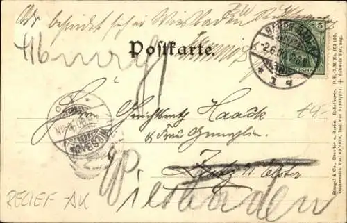 Relief Ak Baden Baden am Schwarzwald, Gesamtansicht, Schlossterrasse