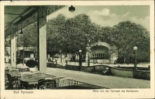 Ak Bad Pyrmont in Niedersachsen, Blick von der Terrasse des Kurhauses