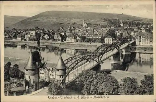 Ak Traben Trarbach an der Mosel, Moselbrücke, Gesamtansicht