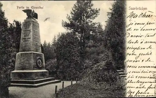 Ak Saarbrücken im Saarland, Ehrenthal, Denkmal, Ehrenmal