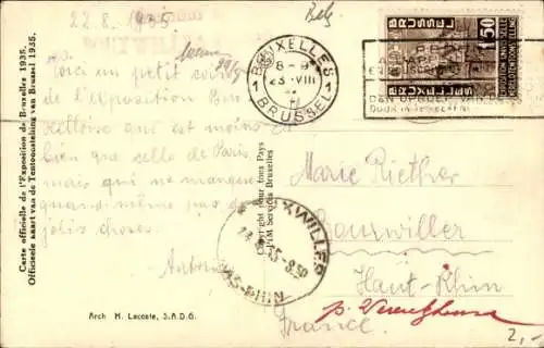 Ak Brüssel Brüssel, Ausstellung 1935, Pavillon des katholischen Lebens