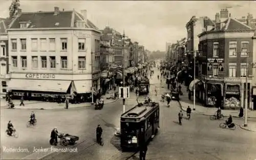 Ak Rotterdam Südholland Niederlande, Janker Fransstraat, Straßenbahn