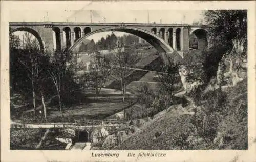 Ak Luxemburg Luxembourg, Adolfbrücke