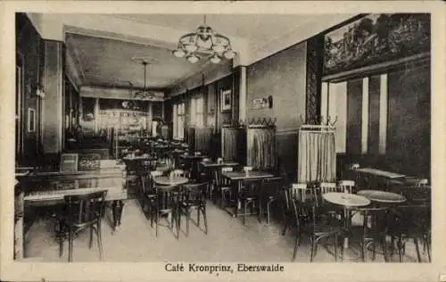 Ak Eberswalde in der Mark, Café Kronprinz, Innenansicht, Klavier