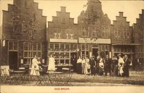 Ak Breda Nordbrabant Niederlande, Gäste am Restaurant, Terrasse