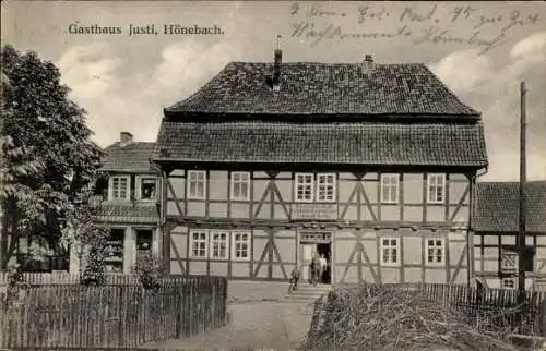Ak Hönebach Wildeck in Hessen, Gasthaus Justi