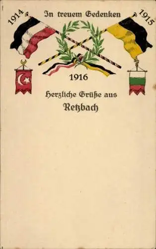 Ak Retzbach Zellingen in Unterfranken, In treuem Gedenken 1914-1915, Waffenbrüderschaft