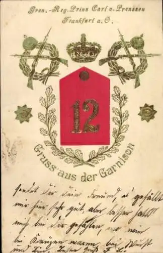 Ak Frankfurt an der Oder, Grenadier-Regiment Prinz Carl von Preußen