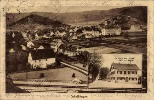 Ak Schelklingen Schwäbische Alb, Panorama, Gasthof zur Post