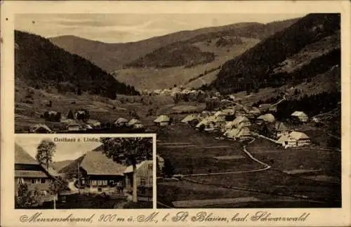 Ak Menzenschwand St. Blasien im Schwarzwald, Gesamtansicht, Gasthaus zur Linde