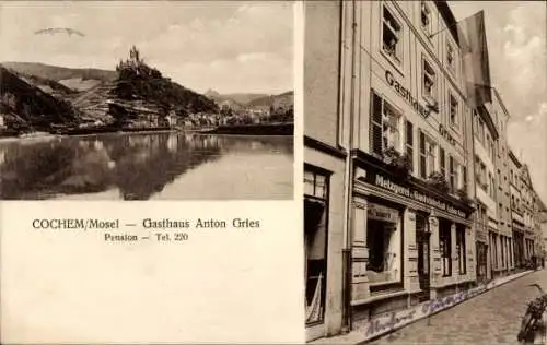 Ak Cochem an der Mosel, Gasthaus Anton Gries, Metzgerei