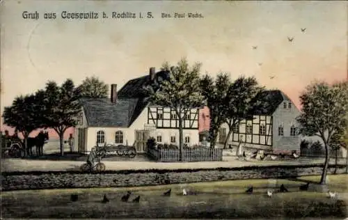 Ak Zettlitz in Sachsen, Gasthaus Ceesewitz