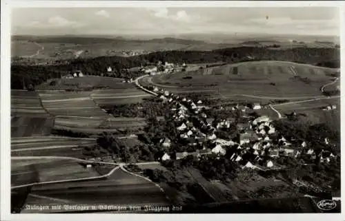 Ak Böttingen in Württemberg, Fliegeraufnahme, Auingen, Borlager