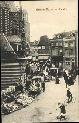 Ak Zwolle Overijssel Niederlande, Groote Markt