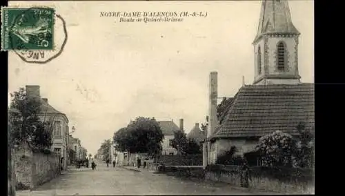 Ak Notre Dame d'Alencon Maine et Loire, Route de Quince Brissac