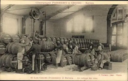 Sert mit 40 Ansichtskarten Reims, Caves Pommery, Umschlag