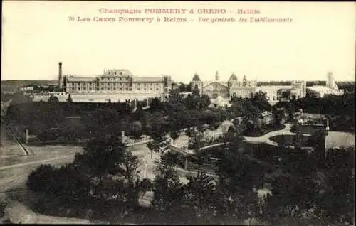 Sert mit 40 Ansichtskarten Reims, Caves Pommery, Umschlag