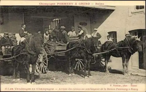 Sert mit 40 Ansichtskarten Reims, Caves Pommery, Umschlag