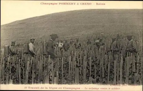 Sert mit 40 Ansichtskarten Reims, Caves Pommery, Umschlag
