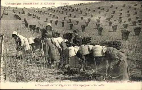 Sert mit 40 Ansichtskarten Reims, Caves Pommery, Umschlag