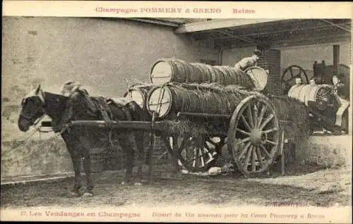 Sert mit 40 Ansichtskarten Reims, Caves Pommery, Umschlag