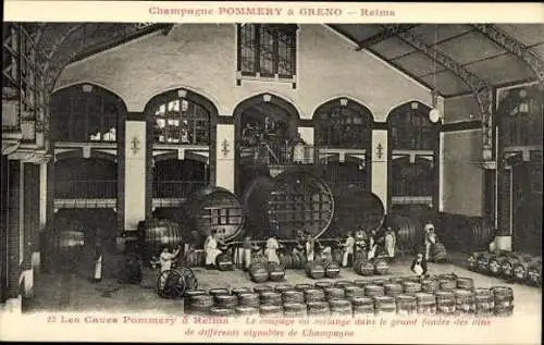 Sert mit 40 Ansichtskarten Reims, Caves Pommery, Umschlag