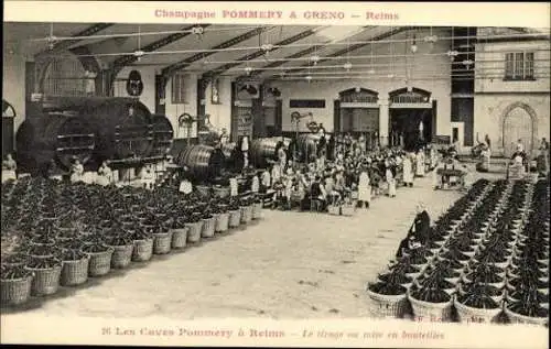 Sert mit 40 Ansichtskarten Reims, Caves Pommery, Umschlag