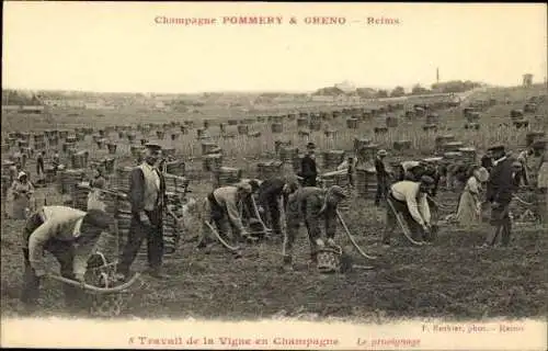 Sert mit 40 Ansichtskarten Reims, Caves Pommery, Umschlag