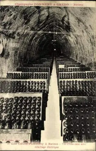 Sert mit 40 Ansichtskarten Reims, Caves Pommery, Umschlag