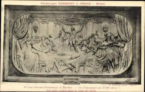Sert mit 40 Ansichtskarten Reims, Caves Pommery, Umschlag