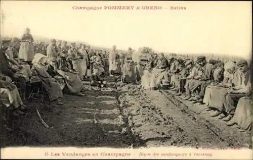 Sert mit 40 Ansichtskarten Reims, Caves Pommery, Umschlag