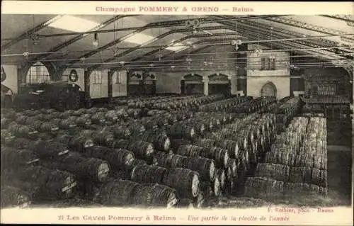 Sert mit 40 Ansichtskarten Reims, Caves Pommery, Umschlag