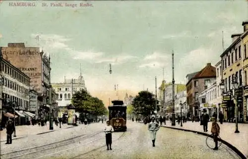 Ak Hamburg St Pauli, Lange Reihe, Straßenbahn Nr. 133