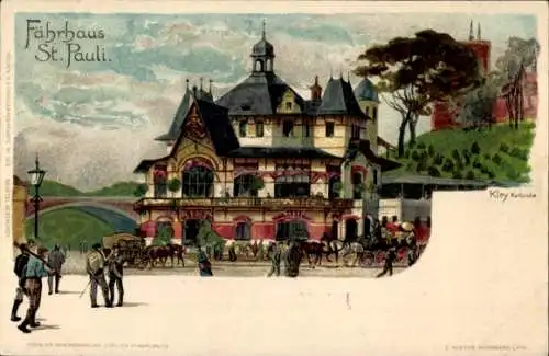 Künstler Litho Kley, Heinrich, Hamburg Mitte St. Pauli, Fährhaus