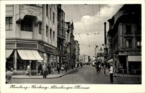 Ak Hamburg Harburg, Lüneburger Straße, Straßenpartie, Geschäfte