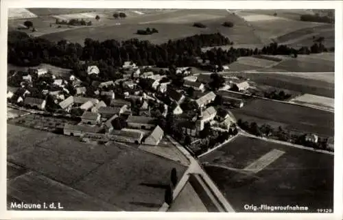 Ak Melaune in der Lausitz, Fliegeraufnahme