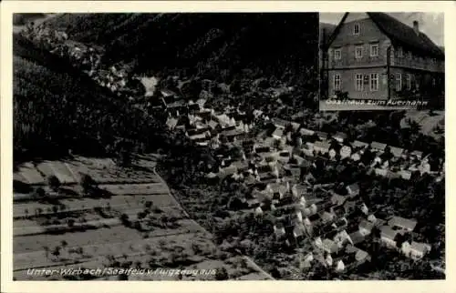 Ak Unterwirbach Saalfelder Höhe Saalfeld an der Saale Thüringen, Fliegeraufnahme, Gasthaus